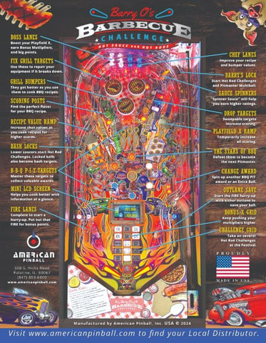 Image of American Pinball Barry O's BBQ Challenge Limited Edition Pinball Machine